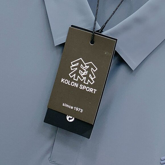 Blue Quick-Drying Lapel Polo Shirt Kolon Sport - Picture 5 of 8